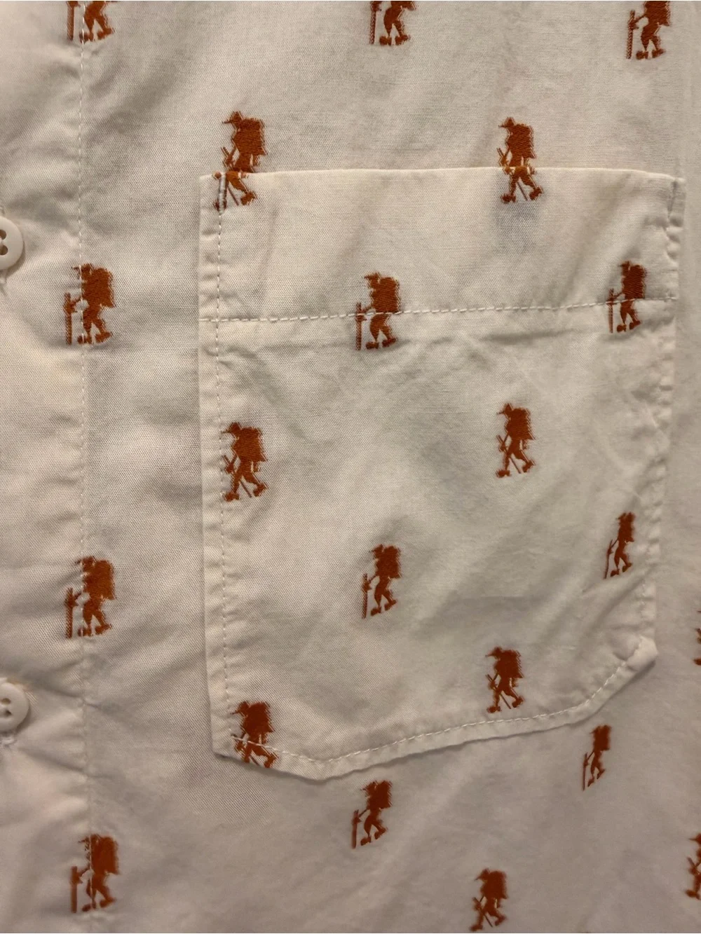 The North Face Hiker Print Button Front Cotton Short Sleeve Shirt Men's Large